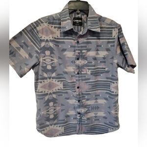 Carbon Aztec Casual Button Down Short Sleeve Shirt Men's Size Large